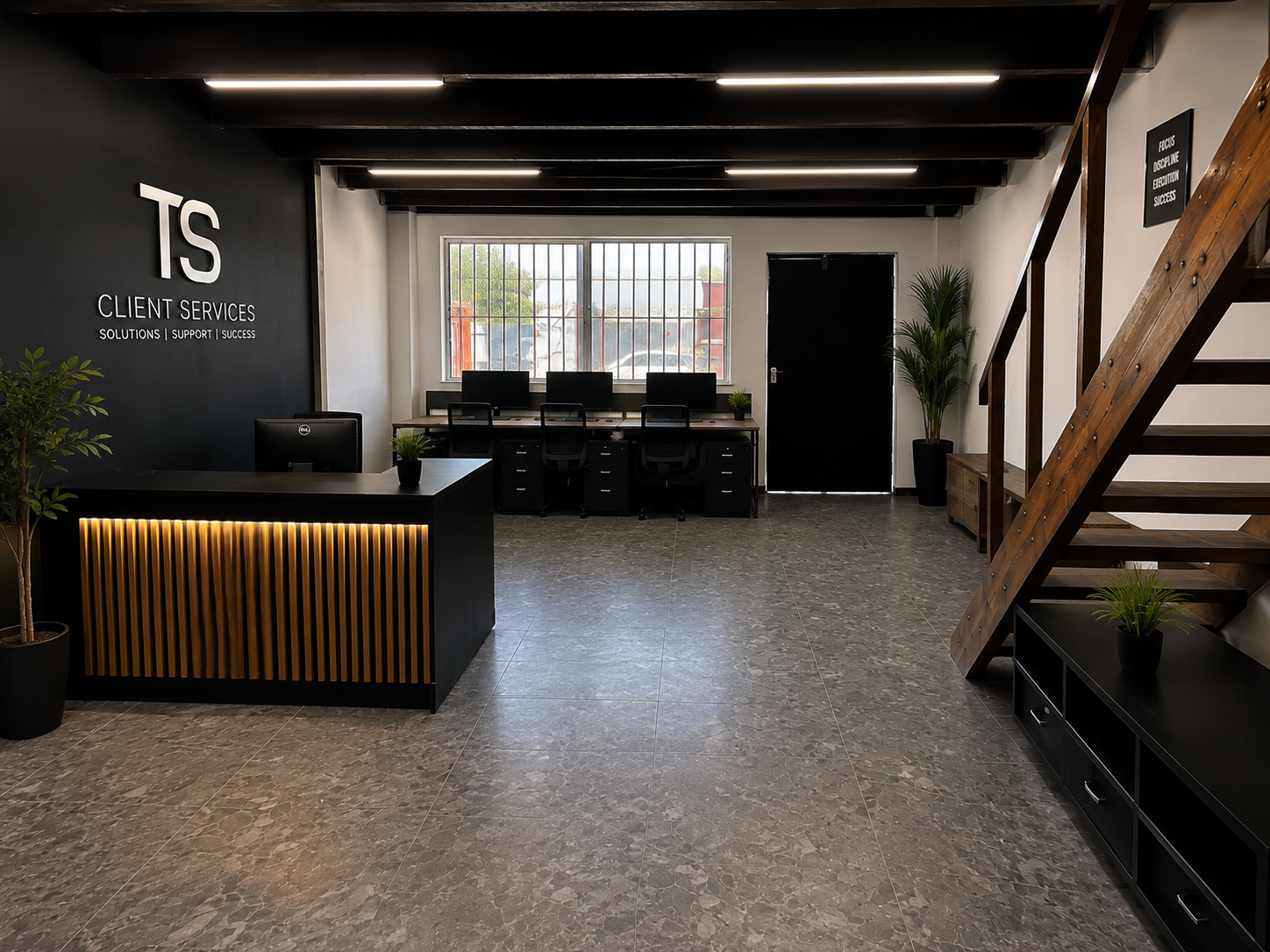 TS Client Services reception and office area